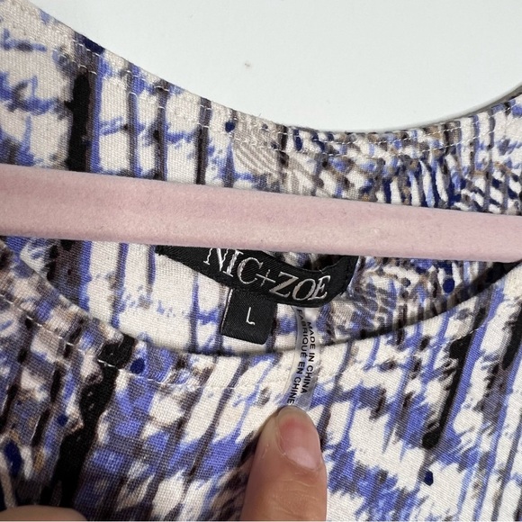 Nic+Zoe Women's Mosaic Print Surplice Dress Size L - Picture 4 of 6